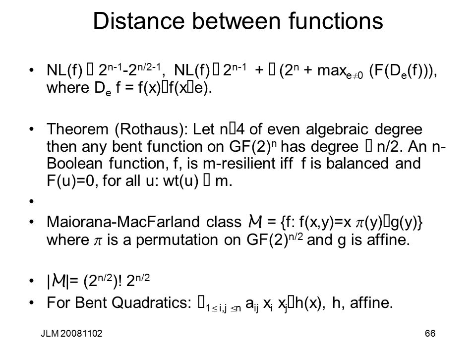 1 Cryptanalysis Lecture 11 Boolean Functions And Cryptanalysis John Manferdelli C John L Ppt Download