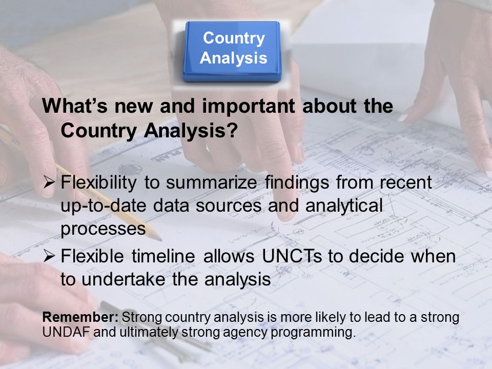What’s new and important about the Country Analysis.