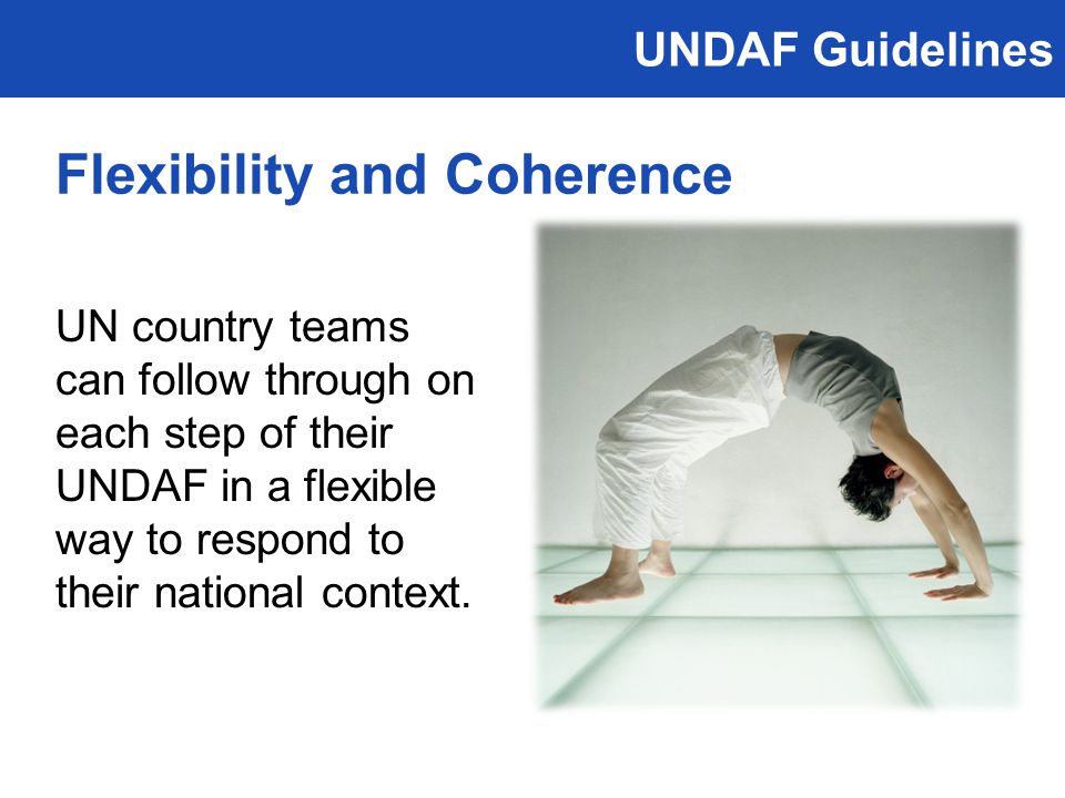 UNDAF Guidelines UN country teams can follow through on each step of their UNDAF in a flexible way to respond to their national context.