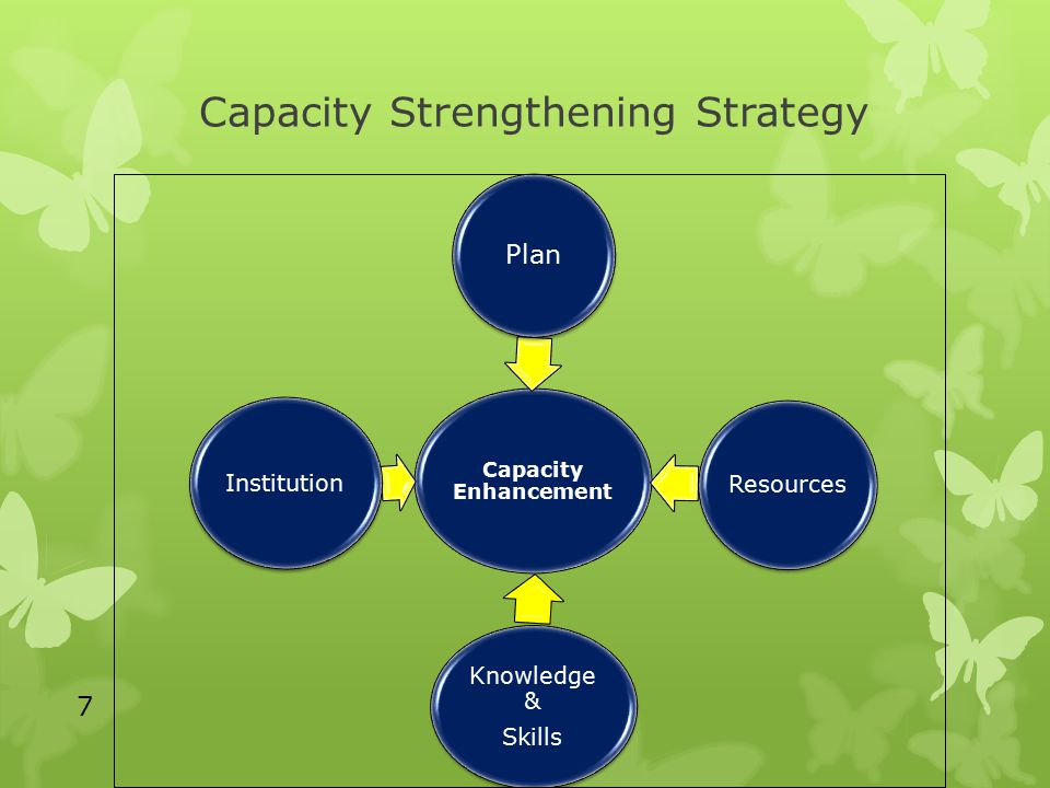 Capacity Strengthening Strategy 7 Capacity Enhancement Plan Resources Knowledge & Skills Institution