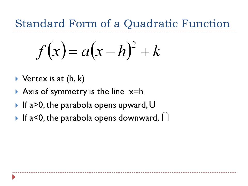 warm up december 15 2011 divide and express the result in how to express a quadratic function in standard form