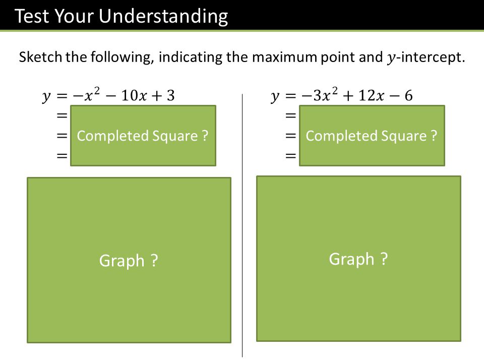 Test Your Understanding 3 -6 Graph Completed Square