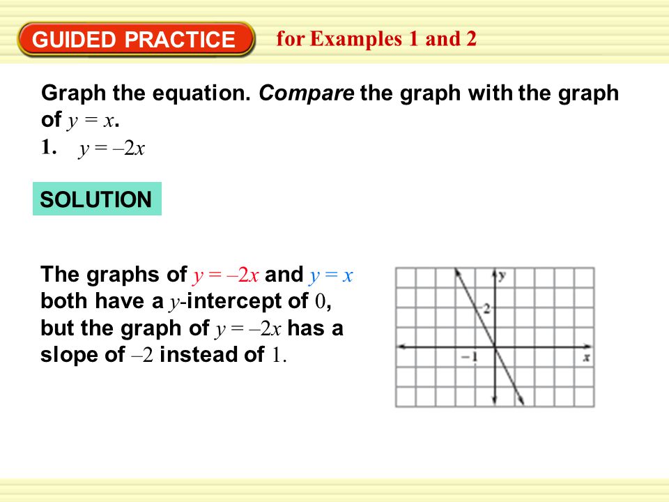 SOLUTION GUIDED PRACTICE for Examples 1 and 2 1.