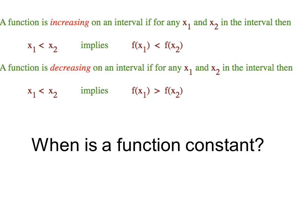 When is a function constant