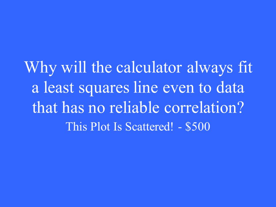 Why will the calculator always fit a least squares line even to data that has no reliable correlation.