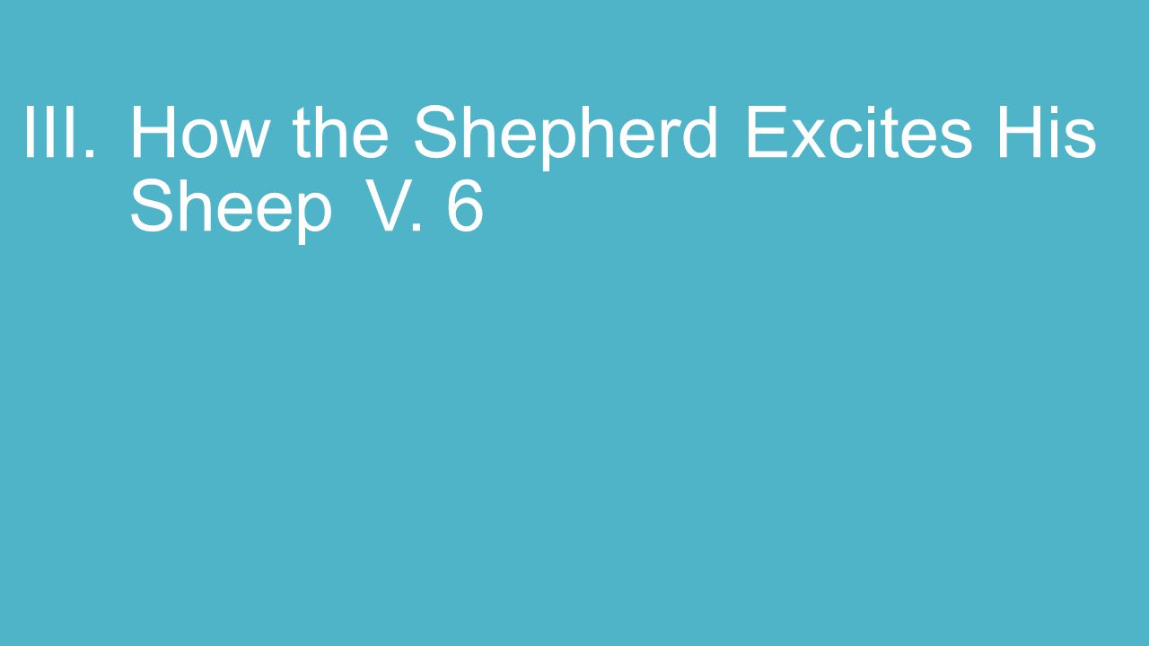 III.How the Shepherd Excites His SheepV. 6