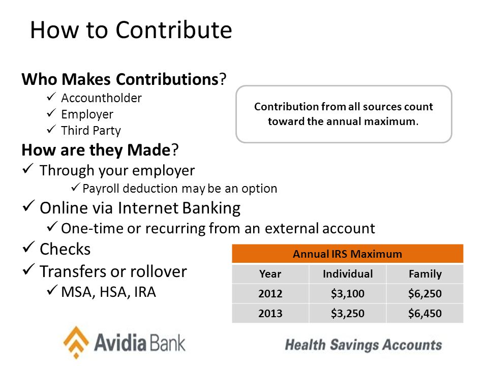 How to Contribute Who Makes Contributions. Accountholder Employer Third Party How are they Made.