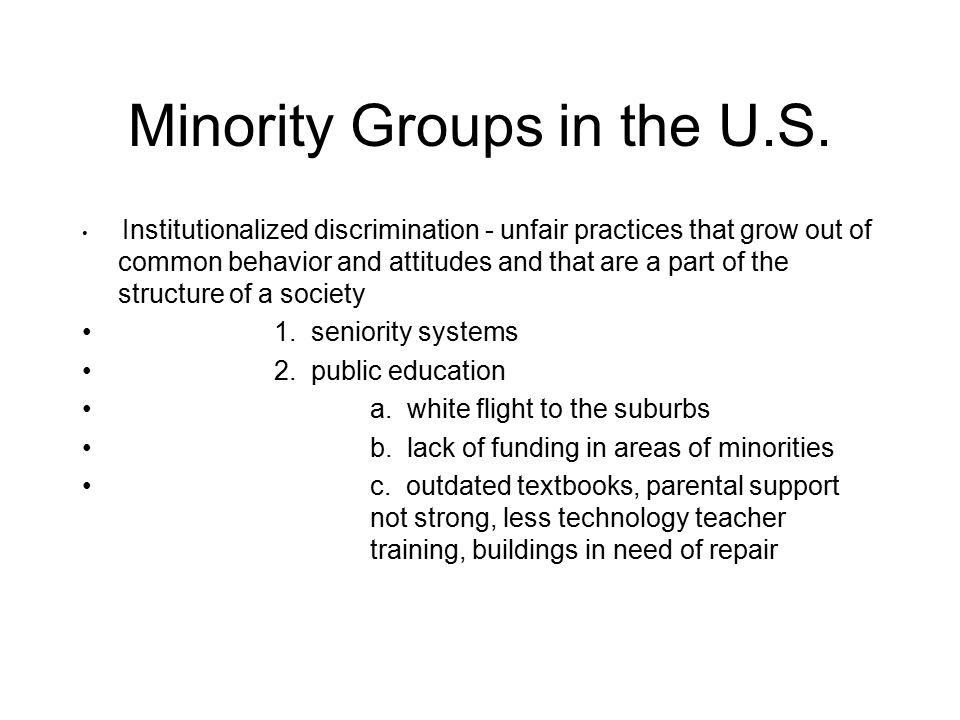Minority Groups in the U.S.
