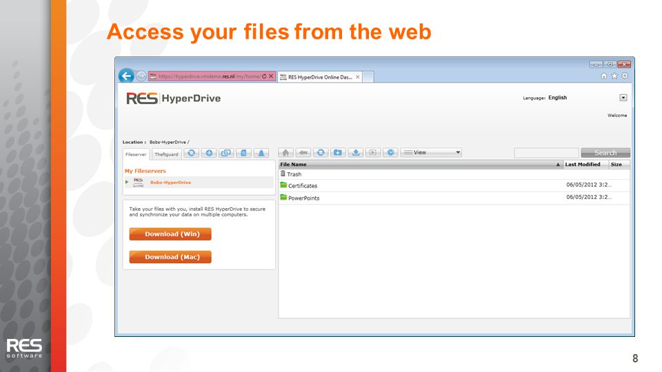 8 Access your files from the web