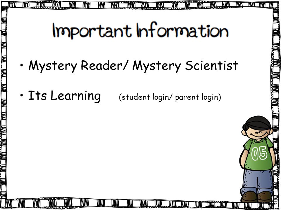 Mystery Reader/ Mystery Scientist Its Learning (student login/ parent login)