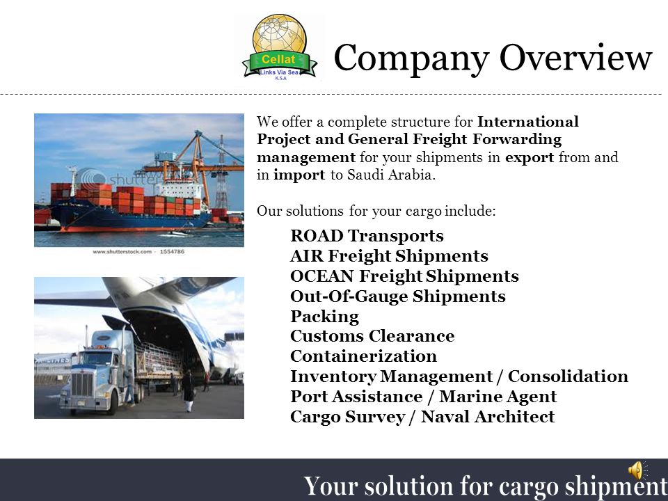 Your Solution for Cargo Shipment     W.
