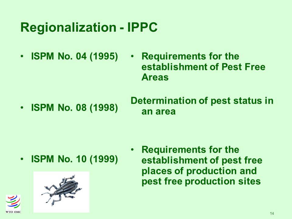 14 Regionalization - IPPC ISPM No. 04 (1995) ISPM No.