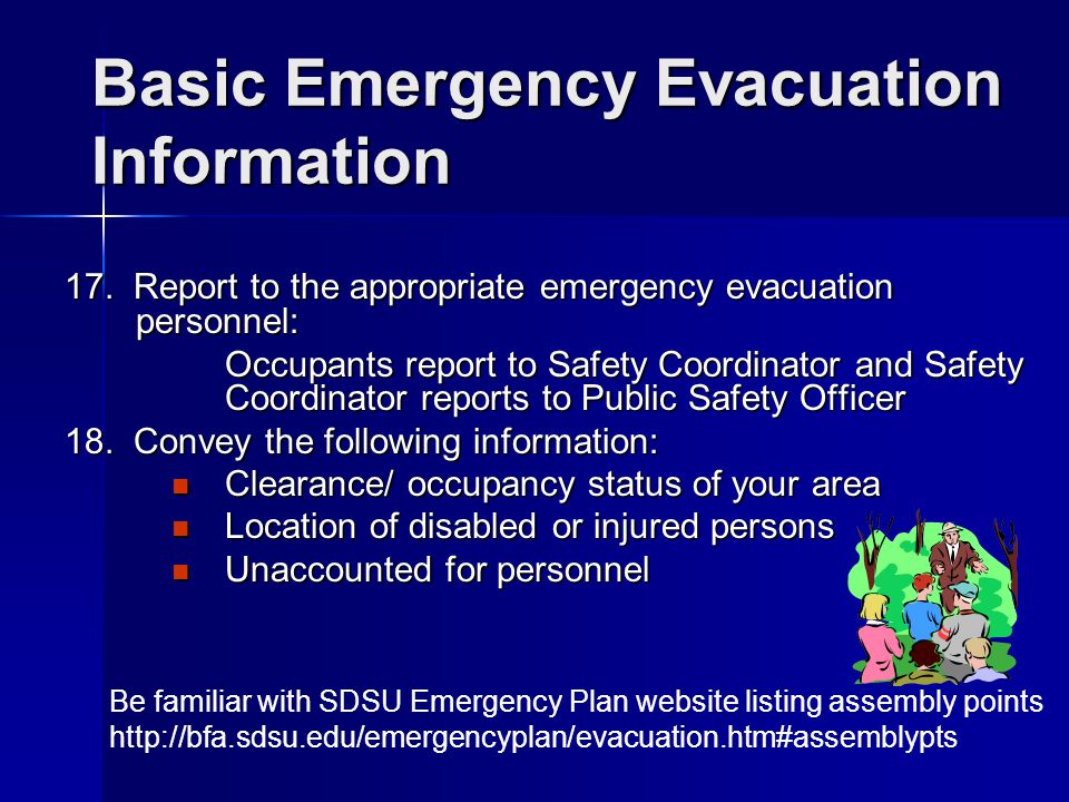 Basic Emergency Evacuation Information 17.