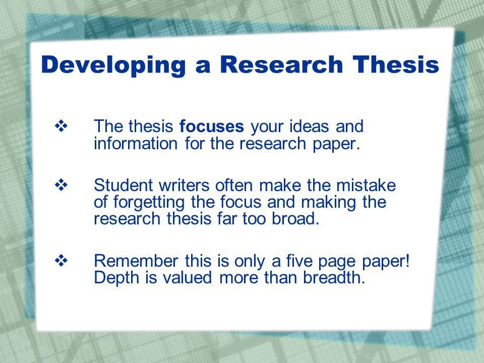 developing a good thesis developing a good thesis