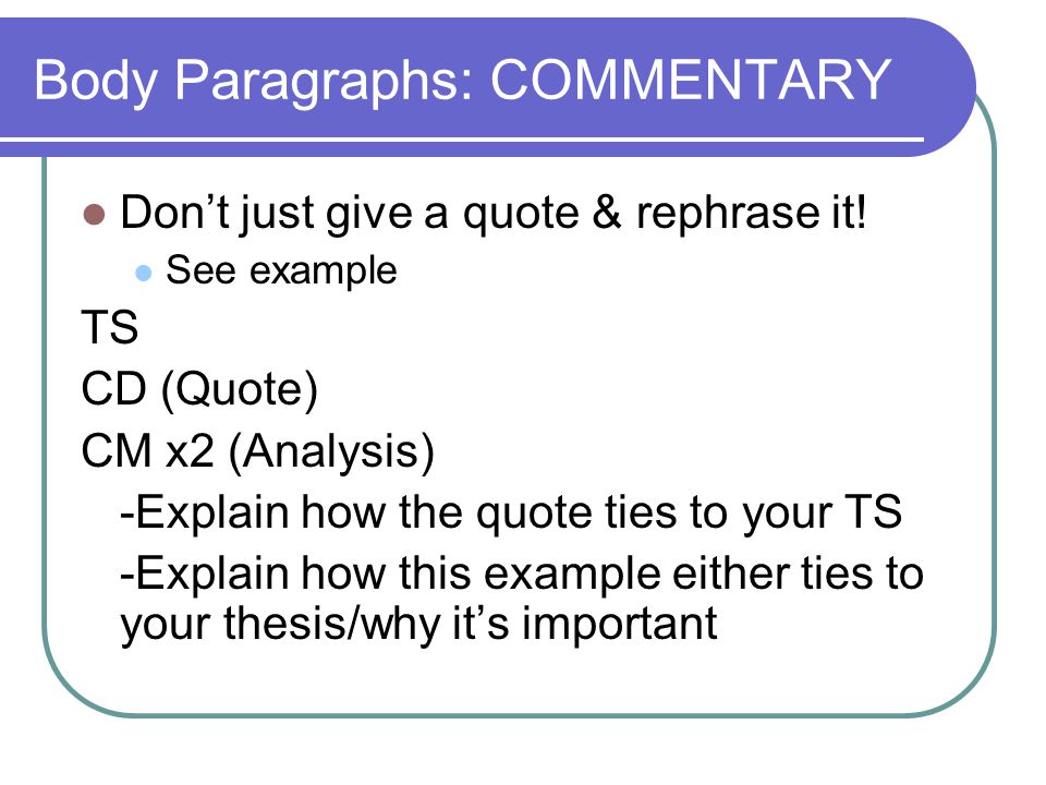 thesis response thesis response