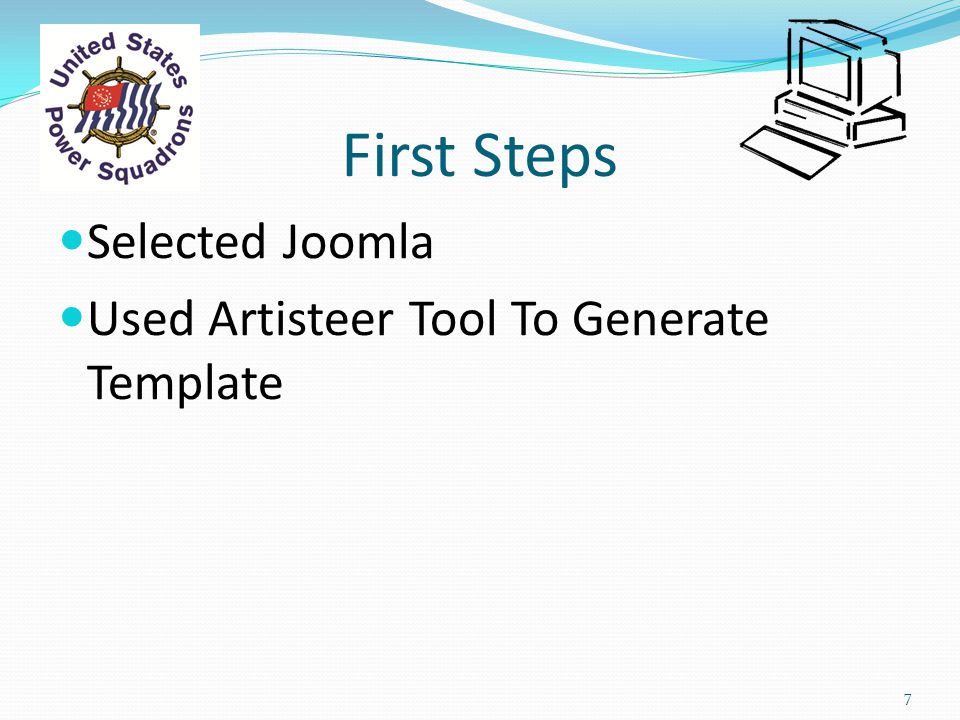 First Steps Selected Joomla Used Artisteer Tool To Generate Template 7
