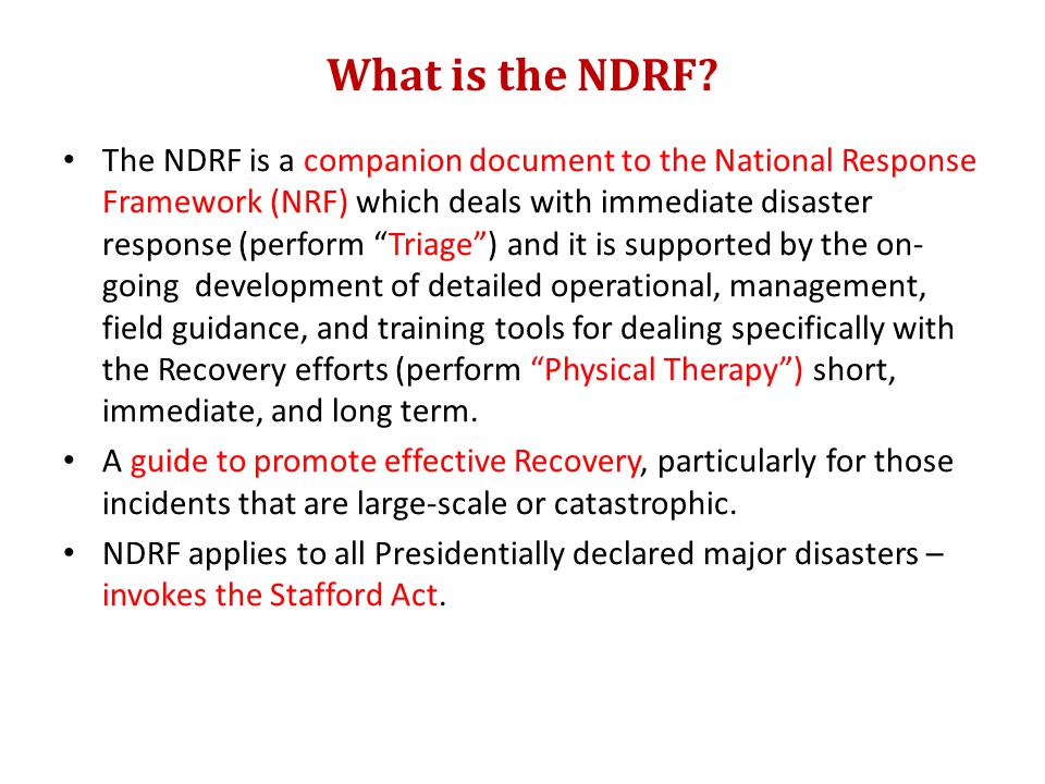 What is the NDRF.