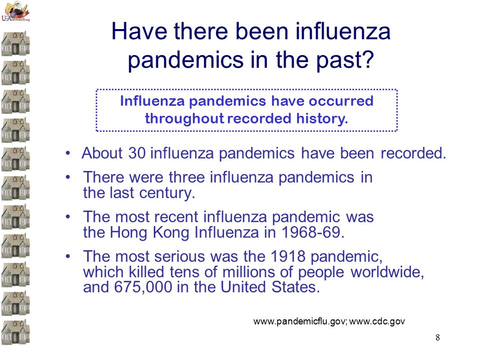 8 Have there been influenza pandemics in the past.