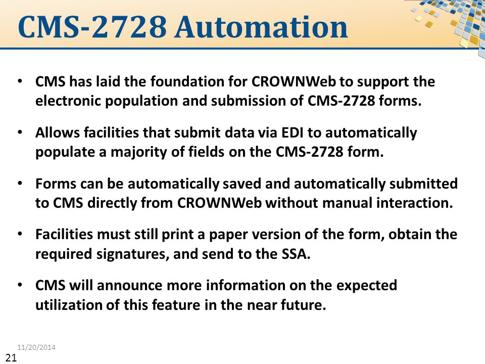 cms crownweb application november 20 20 2014 todays presenter 2728 form