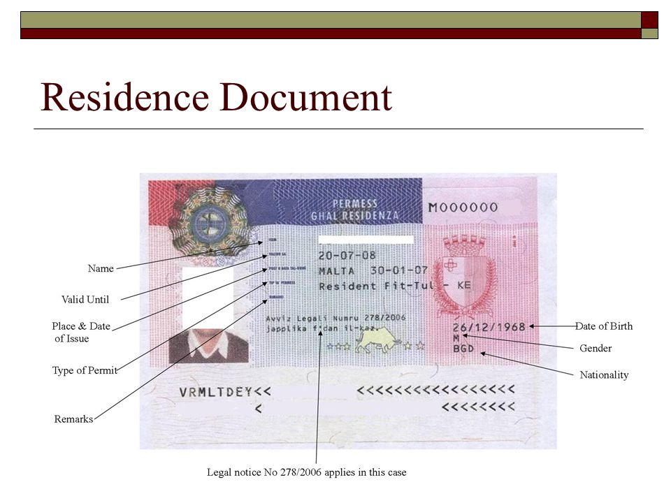 Residence Document