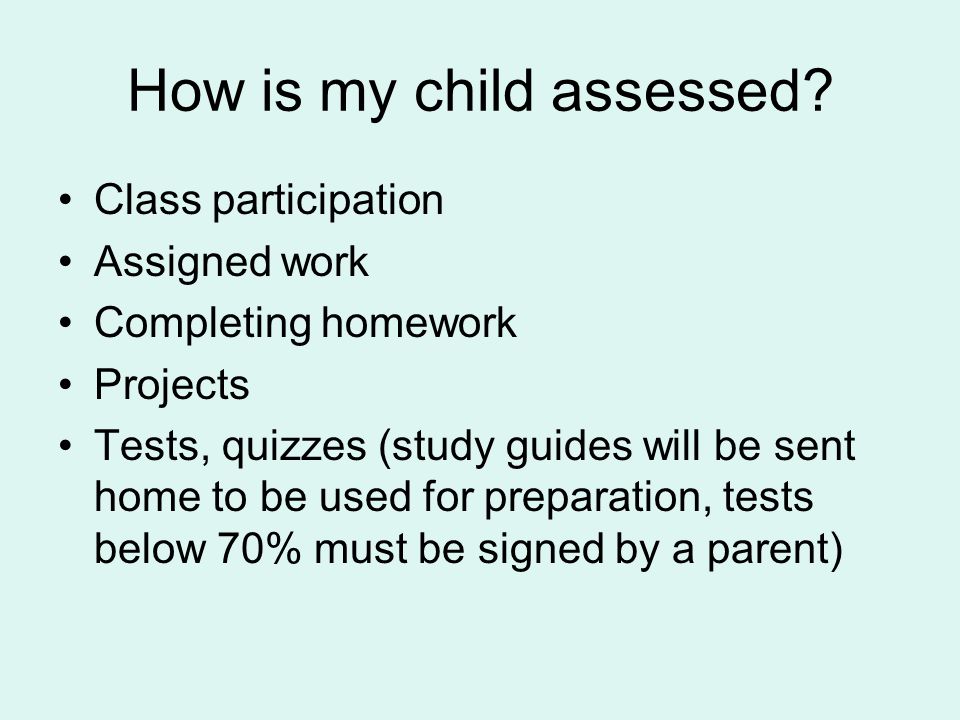 How is my child assessed.