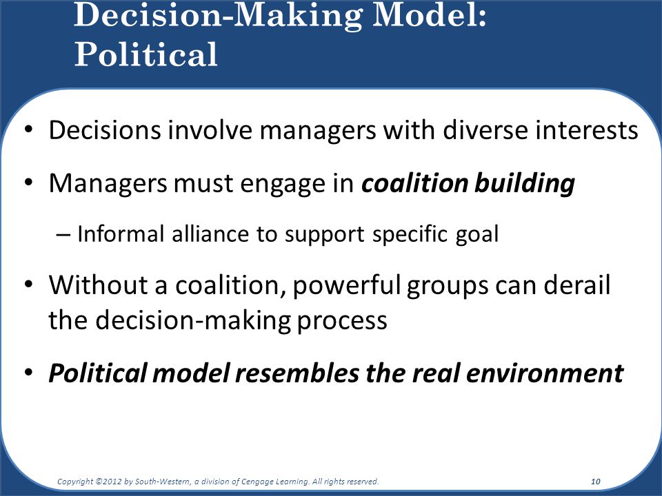 coalition model of decision making coalition model of decision making