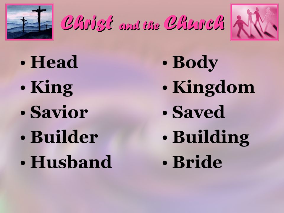 Christ and the Church Head King Savior Builder Husband Body Kingdom Saved Building Bride