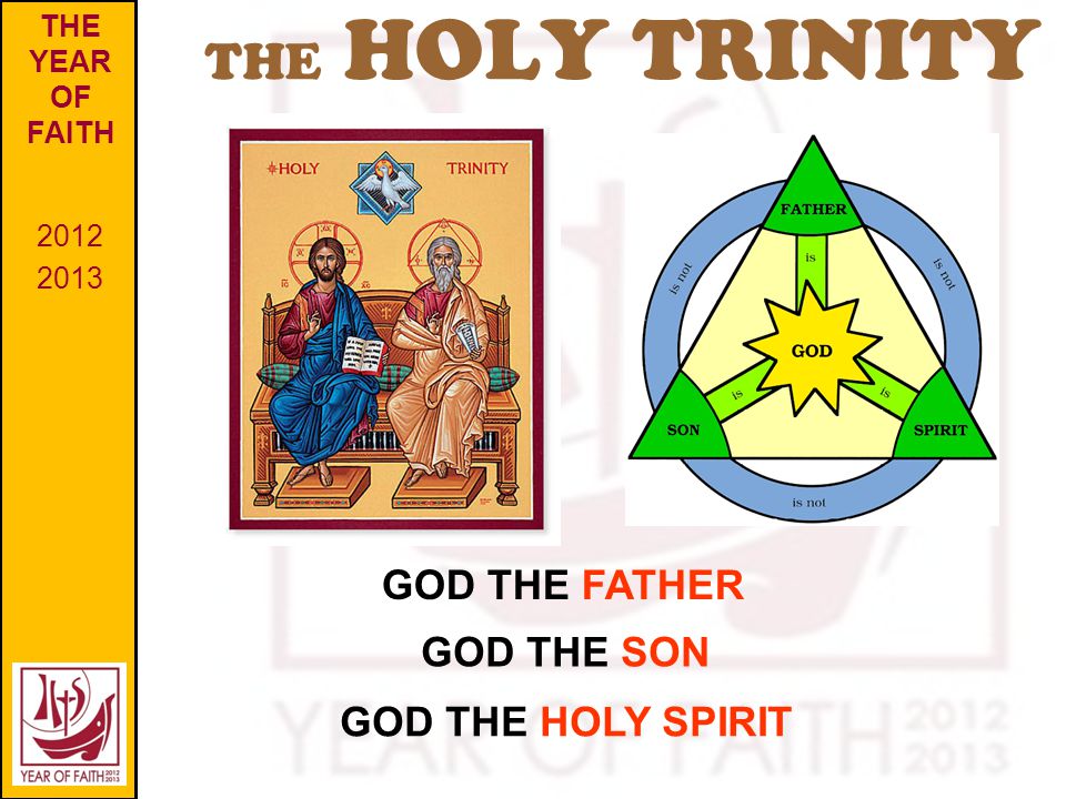 THE HOLY TRINITY THE YEAR OF FAITH GOD THE FATHER GOD THE SON GOD THE HOLY SPIRIT