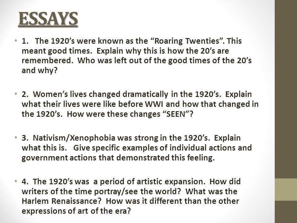 Why were the 1920s called the roaring twenties essay