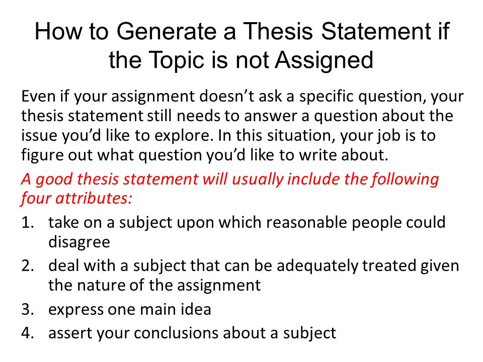 Why can't a thesis statement be a question