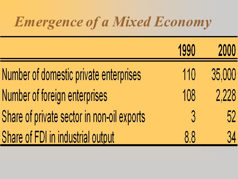 Emergence of a Mixed Economy