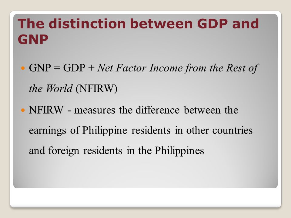 What is the GNP and GDP of the Philippines?