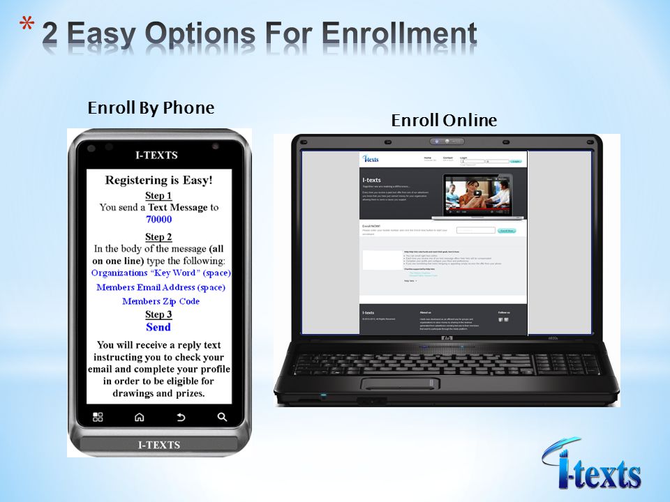 Enroll By Phone Enroll Online