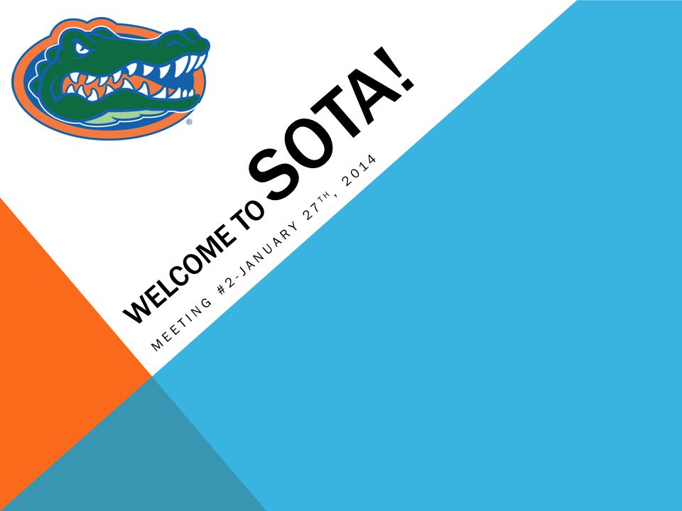 WELCOME TO SOTA! MEETING #2-JANUARY 27 TH, 2014