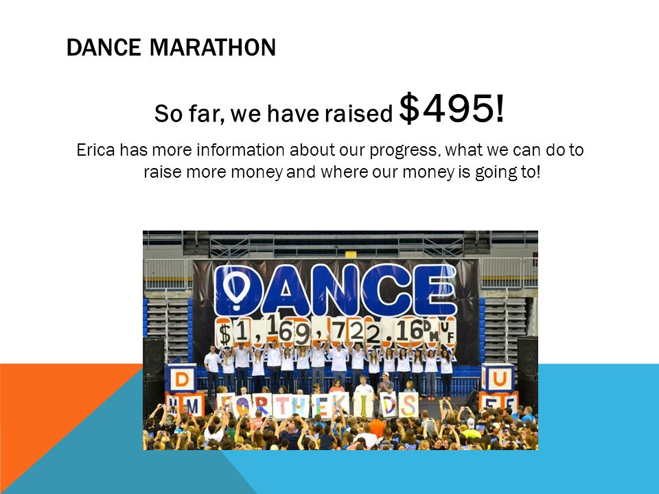 DANCE MARATHON So far, we have raised $495.