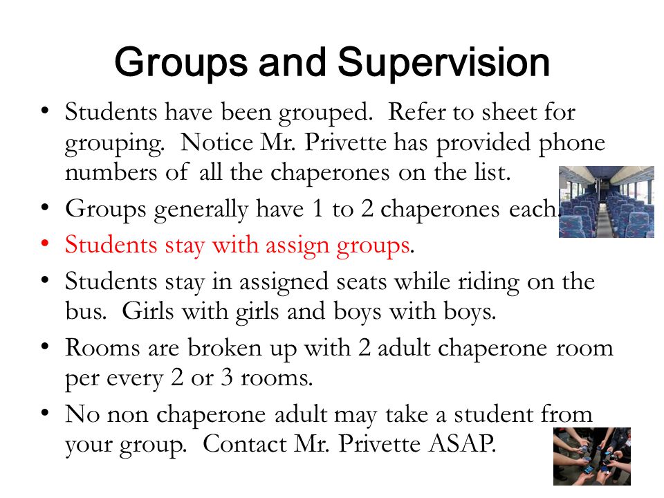 Groups and Supervision Students have been grouped.