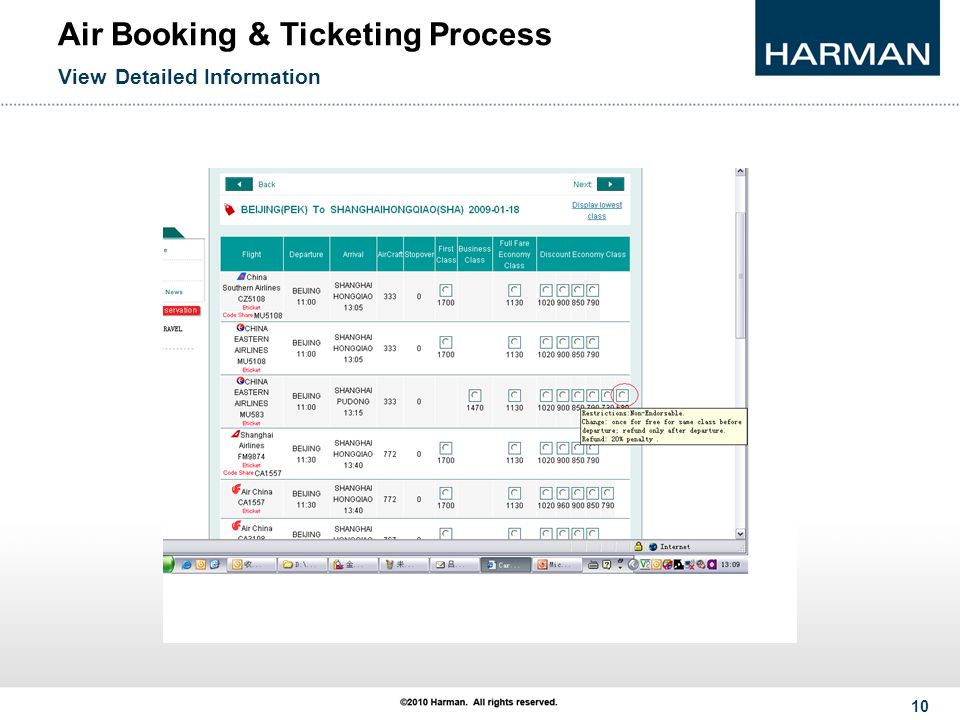 10 Air Booking & Ticketing Process View Detailed Information