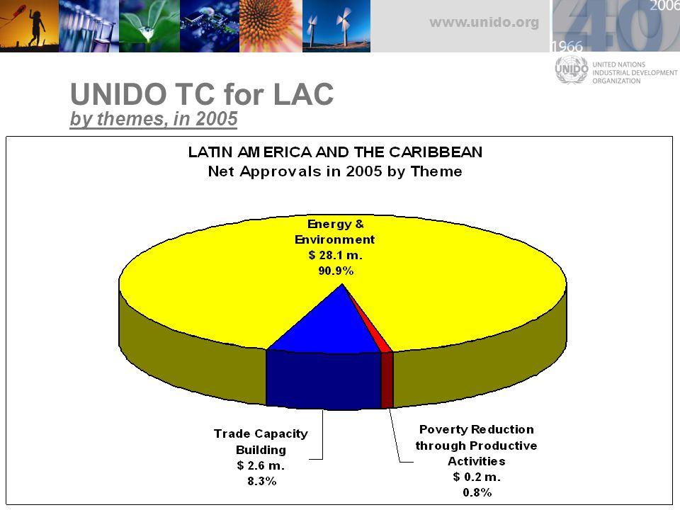 UNIDO TC for LAC by themes, in 2005