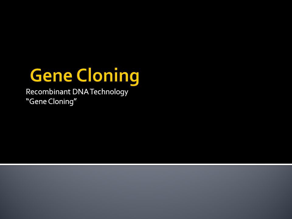 Recombinant DNA Technology Gene Cloning