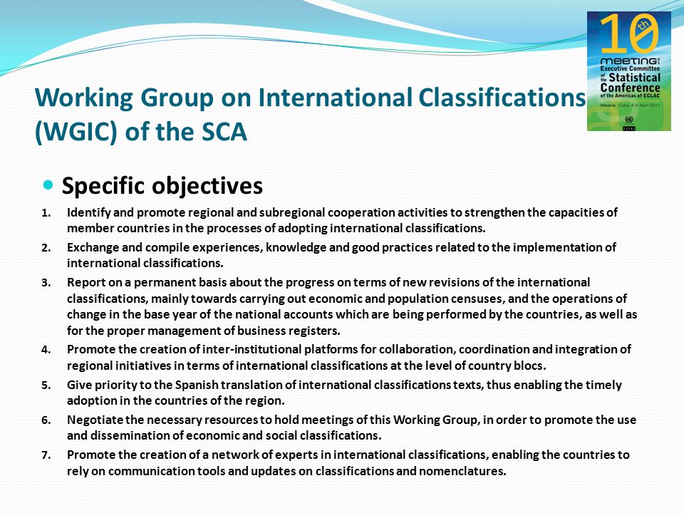 Specific objectives 1.