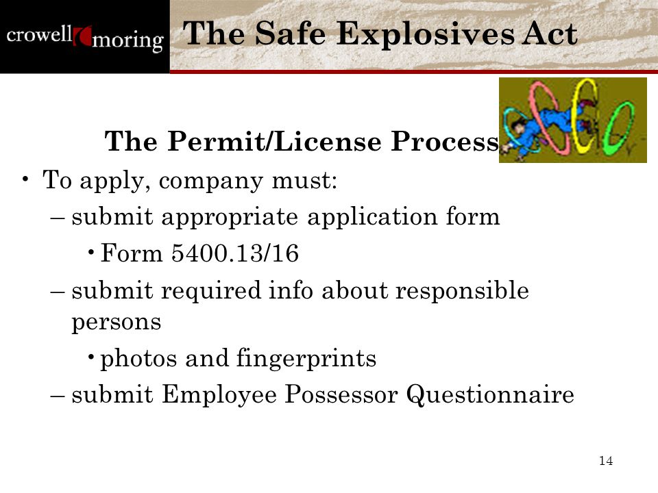 the safe explosives act a new world of permits fingerprints atf form 5400