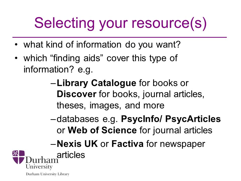 Selecting your resource(s) what kind of information do you want.