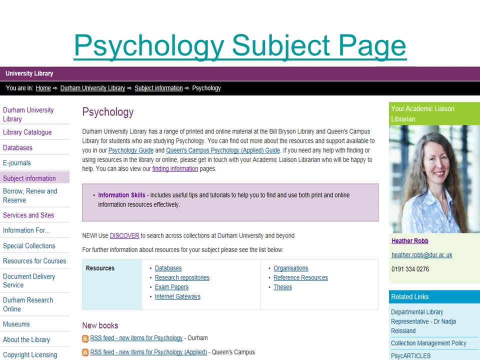 Psychology Subject Page