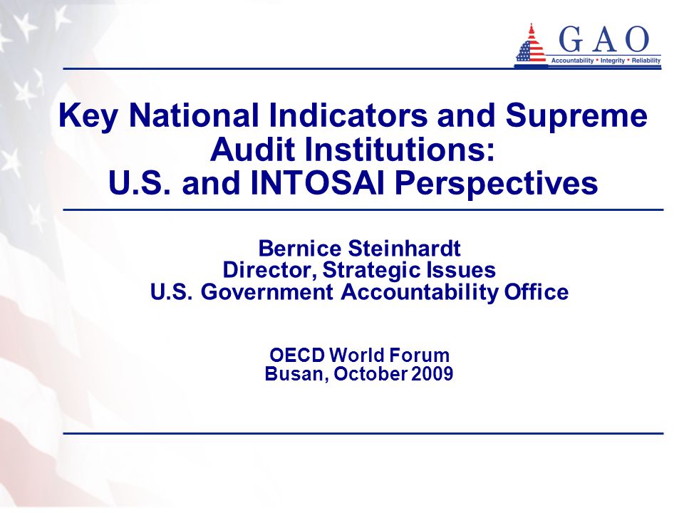 Key National Indicators and Supreme Audit Institutions: U.S.