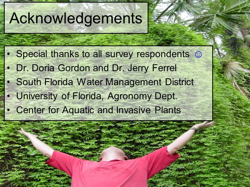 Acknowledgements Special thanks to all survey respondents ☺ Dr.