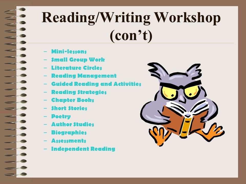 Reading/Writing Workshop Writing Process and Grammar – Punctuation – Capitalization – Sentences – Paragraphing – Parts of Speech – Poetry Writing – Letter Writing – Spelling – Editing/Proofreading – Brainstorming – Reports – Creative Writing – Cursive