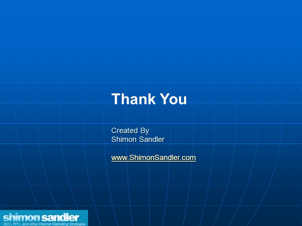 Thank You Created By Shimon Sandler