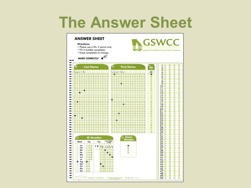 The Answer Sheet