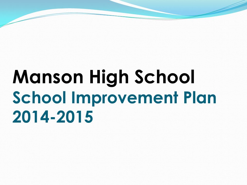 Manson High School School Improvement Plan