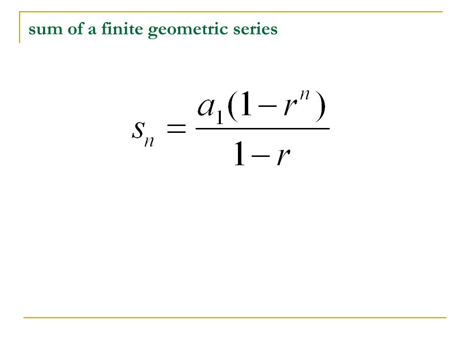 sum of a finite geometric series